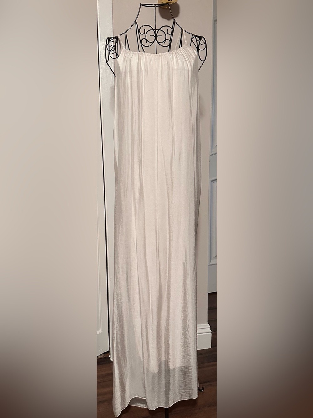 Liabella Cream 100% Silk Maxi Dress